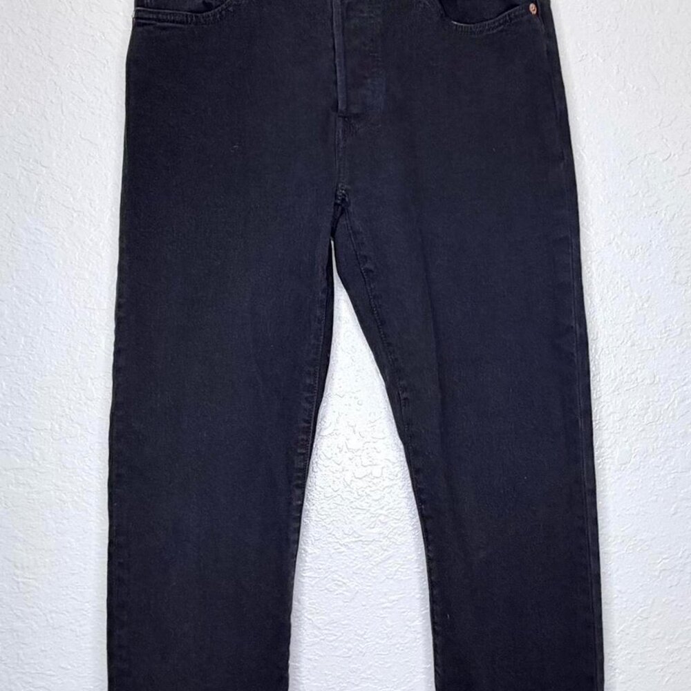 Levi’s 501 Original Cropped Women’s‎ Jeans W28 L28 Black Sprout Pre-Owned - Picture 4 of 8